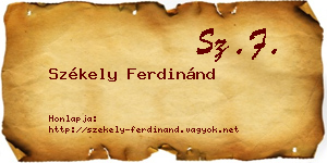 Székely Ferdinánd névjegykártya