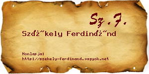 Székely Ferdinánd névjegykártya