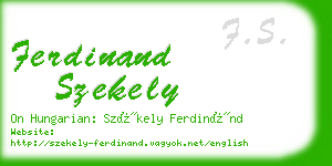 ferdinand szekely business card